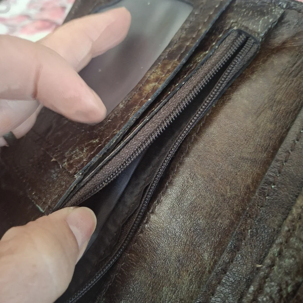 Patricia Nash Turquoise and Brown Tooled Leather Wristlet - Picture 7 of 7